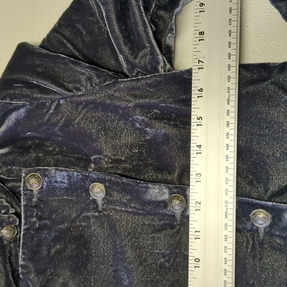 Free People Faye Velvet Jacket Women's Size Extra Small Ebony Military - Picture 10 of 16